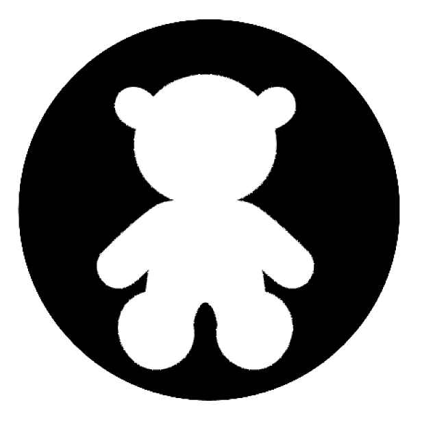 Označto Štítek, nálepka do dětského pokoje - Medvídci, plyšáci Barva písma: Bílé na černém
