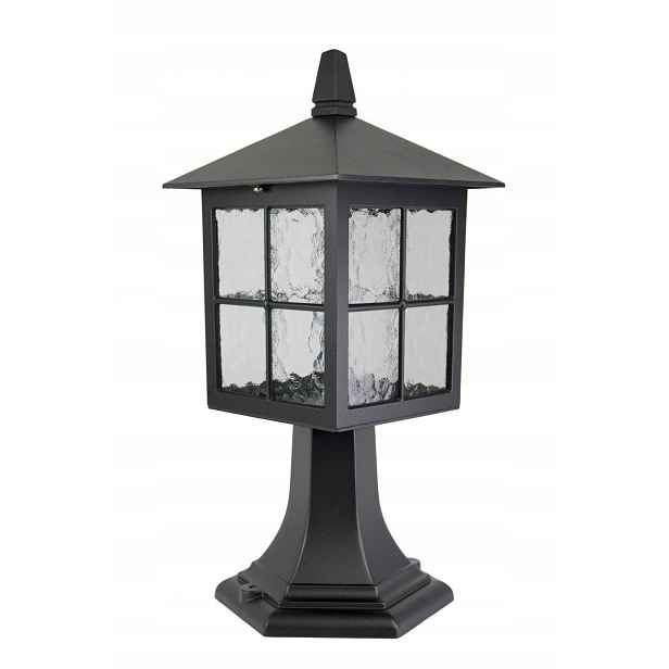 Venkovní stojací lampa klasická 45 cm černá, dekorativní sklo Su-ma