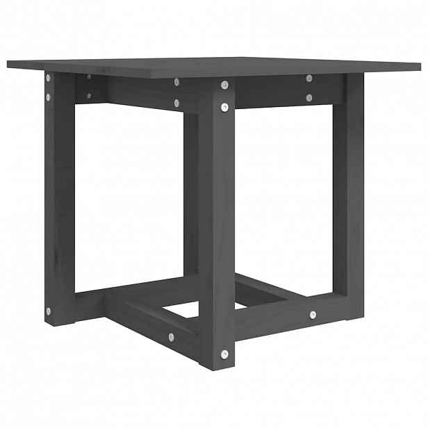 vidaXL Konferenční stolek šedý 50 x 50 x 45 cm masivní borové dřevo