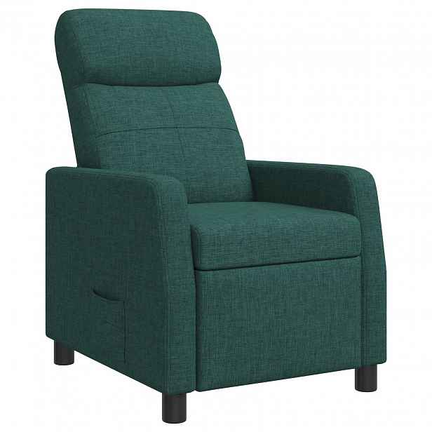 vidaXL Křeslo s funkcí ležení Tmavě zelená Textil