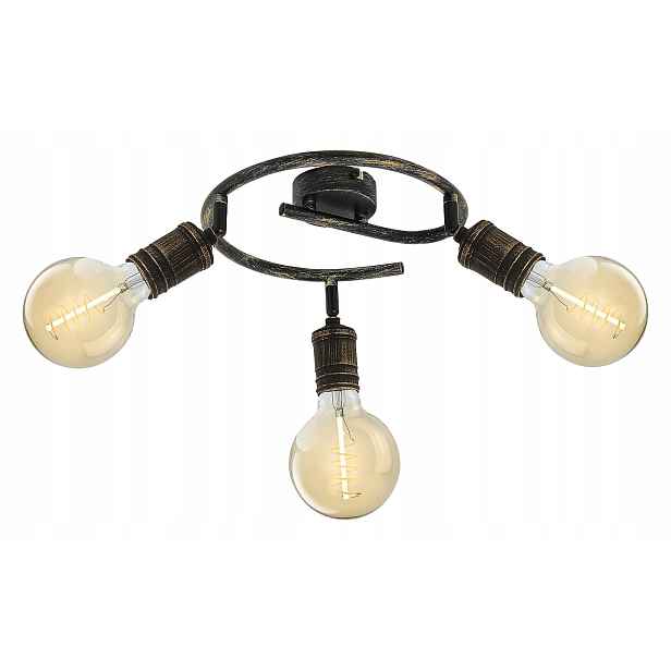 Rabalux Stropní svítidlo Fidel E27 3x25W, starožitná zlatá, loft styl
