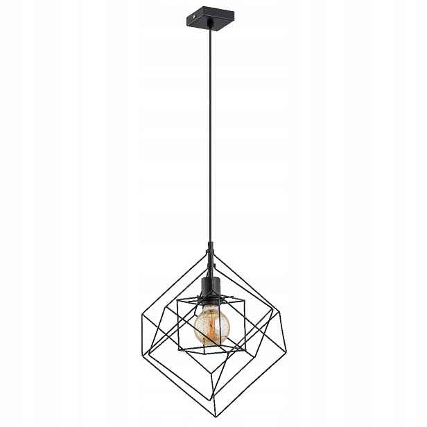 Alfa Závěsná lampa loft černá drátěná krychle E27 1x15W IP20 Conti