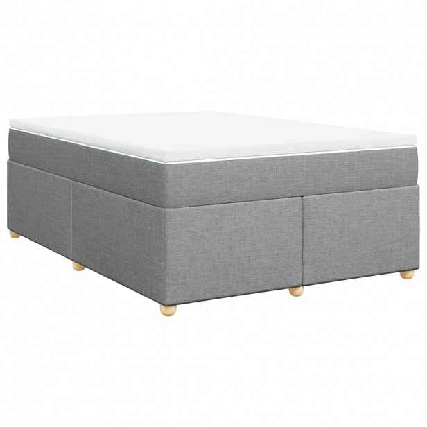 vidaXL Box spring postel s matrací světle šedá 140 x 190 cm textil
