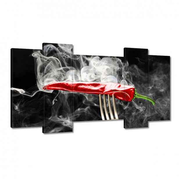 Obrazy 120x65 Červená paprika Kouř