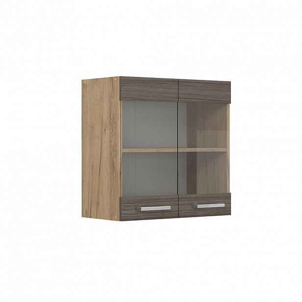 Vicco SKLENĚNÁ KUCHYŇSKÁ SKŘÍŇKA R-Line Ušlechtilá šedá 60 cm
