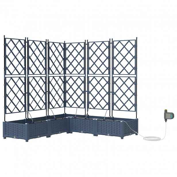 vidaXL Zahradní pěstebník 5 ks Šedá 120 x 120 x 126 cm PP