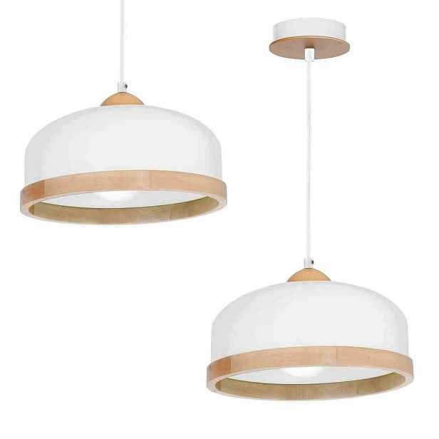 Závěsná lampa Eko-Light Studio MLP8848 Bílá Dřevo 1xE27 32 cm Nastavitelná