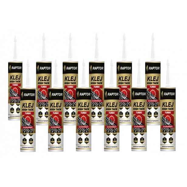 12x High Tack Turbo montážní lepidlo Raptor hybridní 290 ml bílé