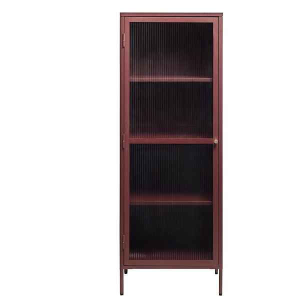 Červená kovová vitrína 58x160 cm Bronco – Unique Furniture