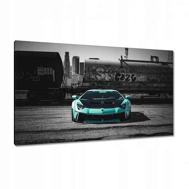 Obrazy 120x70 Tyrkysové Lamborghini