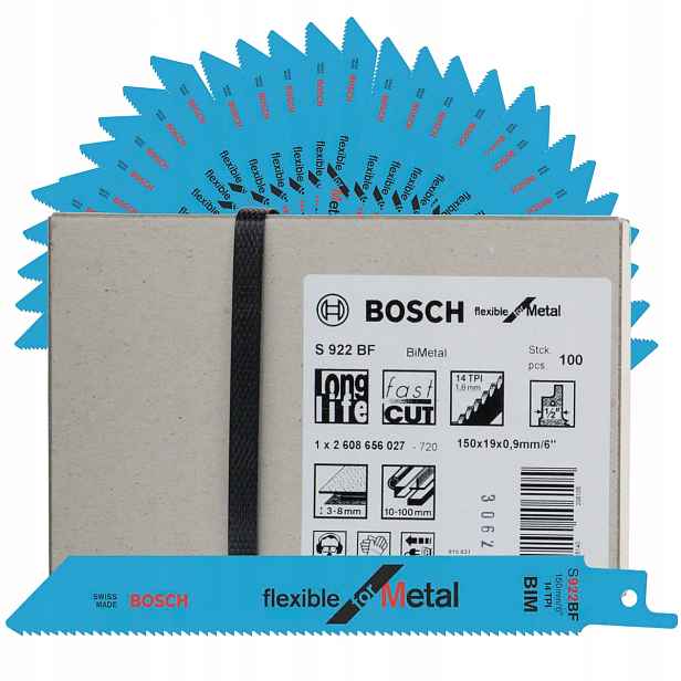 Pilové Listy Na Kov Pro Šavlové Pily S922BF, Sada 100 Ks Bosch 2608656027