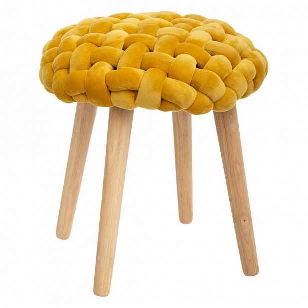 Stolička Cosy s kostkovaným sedadlem, 43 cm, žlutá