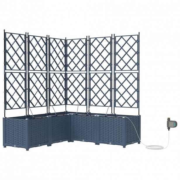 vidaXL Zahradní pěstebník 5 ks Šedá 120 x 120 x 142 cm PP