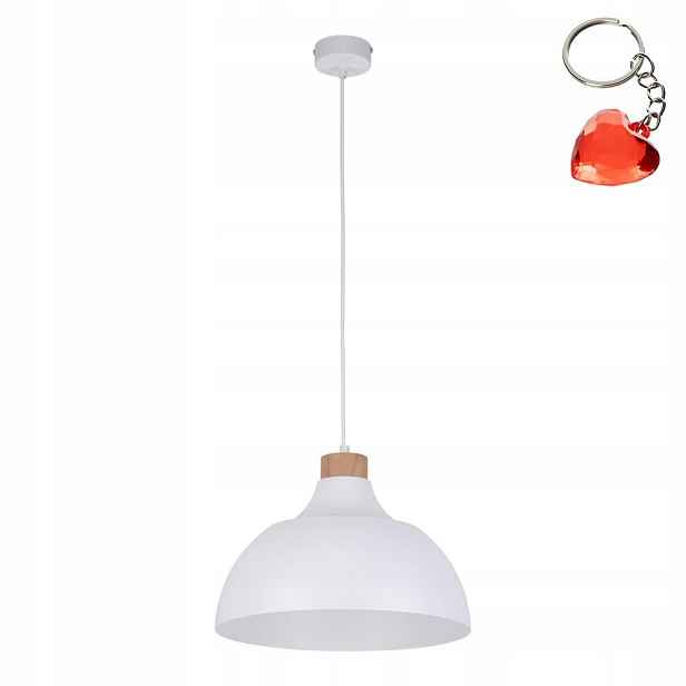 Závěsné Stropní Svítidlo Cap Bílá Kov Dřevo E27 Klasická pro Tk Lighting