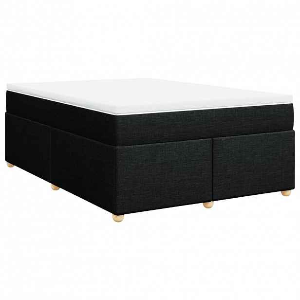 vidaXL Box spring postel s matrací černá 140 x 190 cm textil