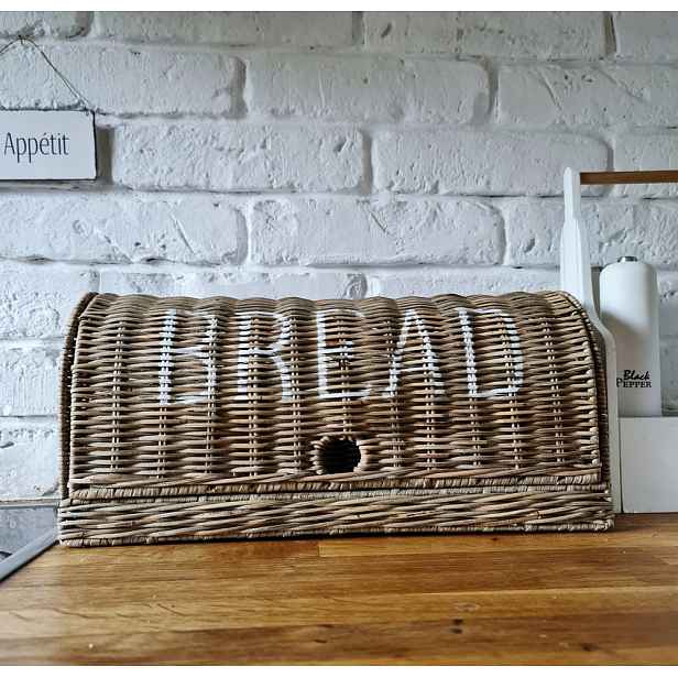 Ratanový chlebník Rustic Bread Box Hampton Nádoba na pečivo Ratanový koš