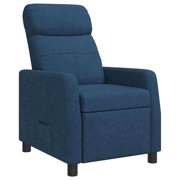 vidaXL Křeslo s funkcí ležení Modrá Textil