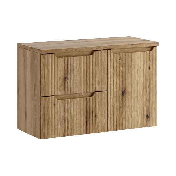 Comad Závěsná skříňka Nova s deskou a košem na prádlo 90 cm dub coast evoke