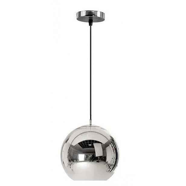 Univerzální závěsná lampa Jednotlivá zrcadlová skleněná koule 20 cm Chrom