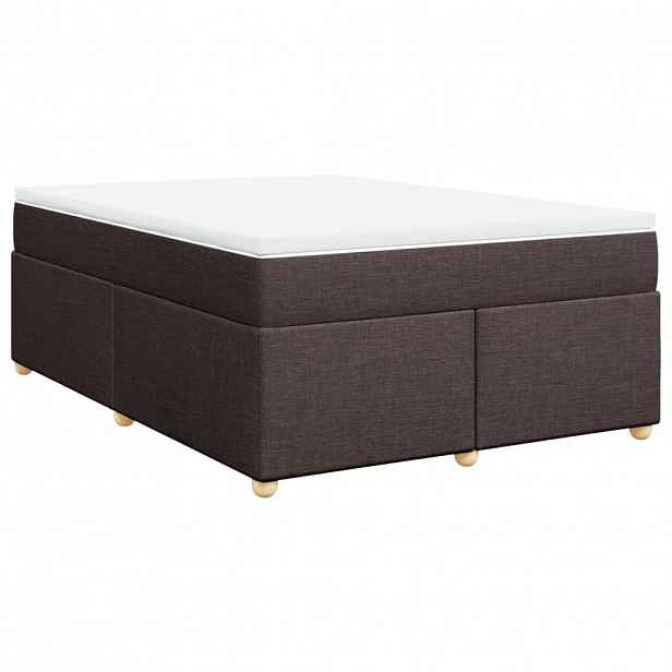 vidaXL Box spring postel s matrací tmavě hnědá 140x190 cm textil