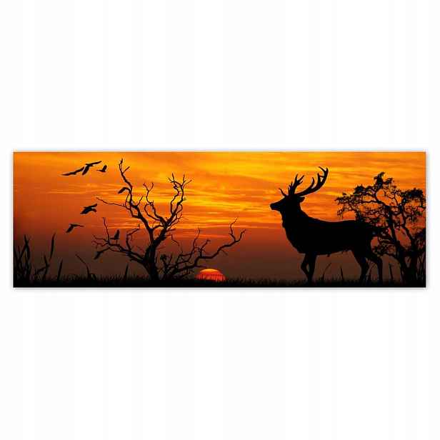 Plakáty 200x66 Jelen a západ slunce