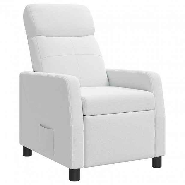 vidaXL Křeslo s funkcí ležení Bílá Textil