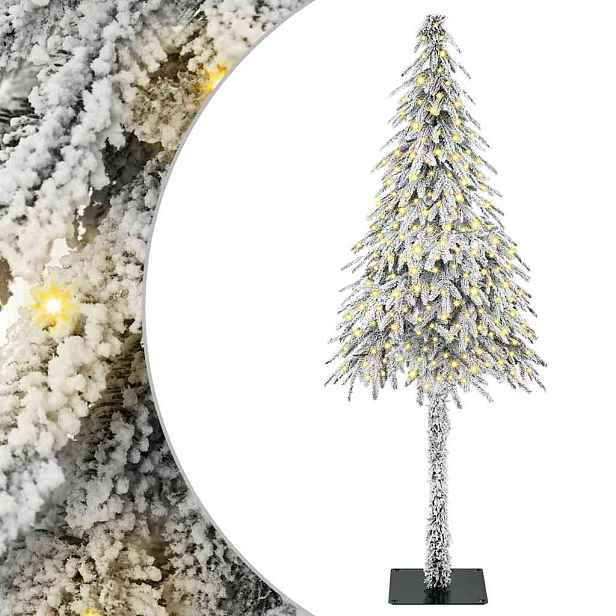 vidaXL Vánoční stromeček s 300 LED diodami Bílá 180 cm PE a Ocel
