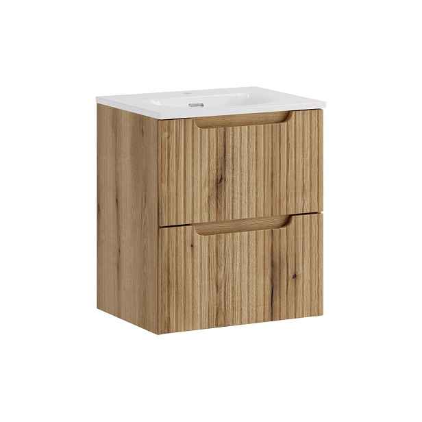 Comad Závěsná skříňka Nova Sky se zápustným umyvadlem 50 cm dub coast evoke