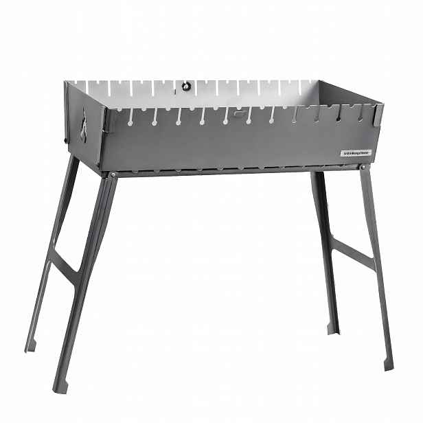 Mangal Grill Kufr na 12 špízů Uhlíkový Skládací Kov 4 mm