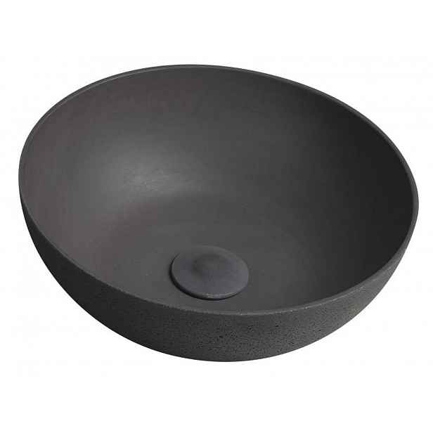 Sapho Formigo - Umyvadlo na desku průměr 39 cm, bez přepadu, bez otvoru pro baterii, matný antracit FG316