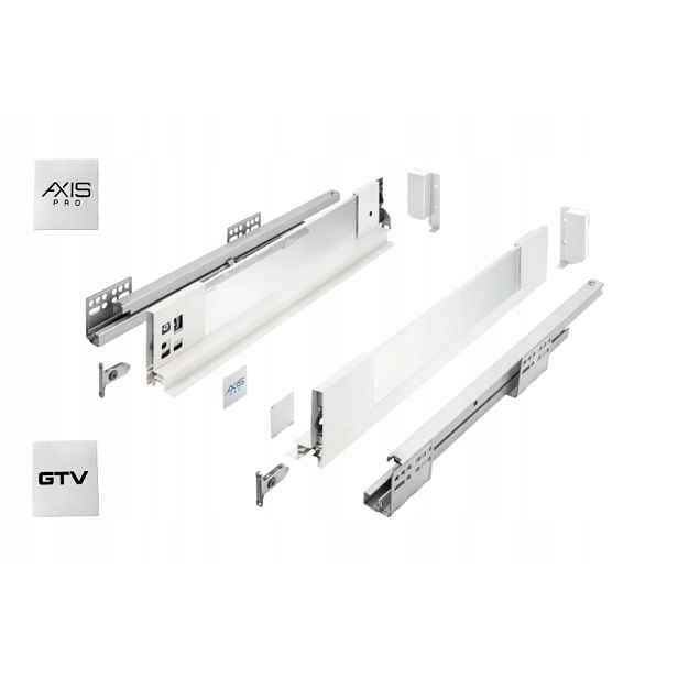 Gtv Axis Pro Skleněná Šuplík L300 V116 Střední Skleněná Bočnice 40 Kg S Tlumením Dovírání