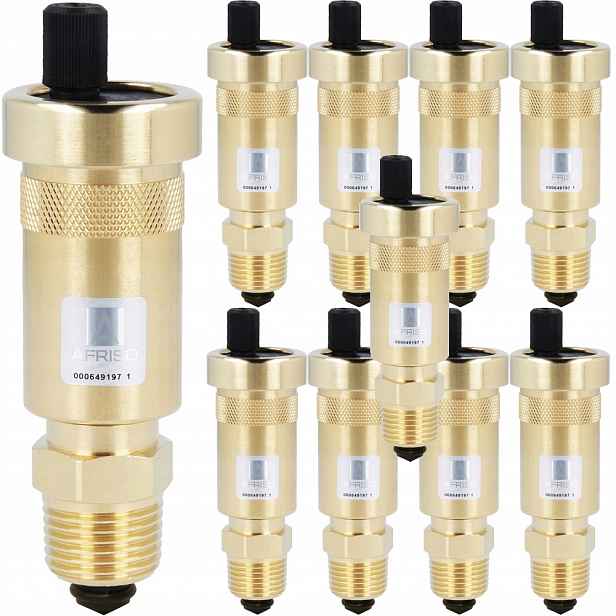 10 x Automatický Odvzdušňovač Mosazný Automat Afriso 1/2" Se Stop Ventilem