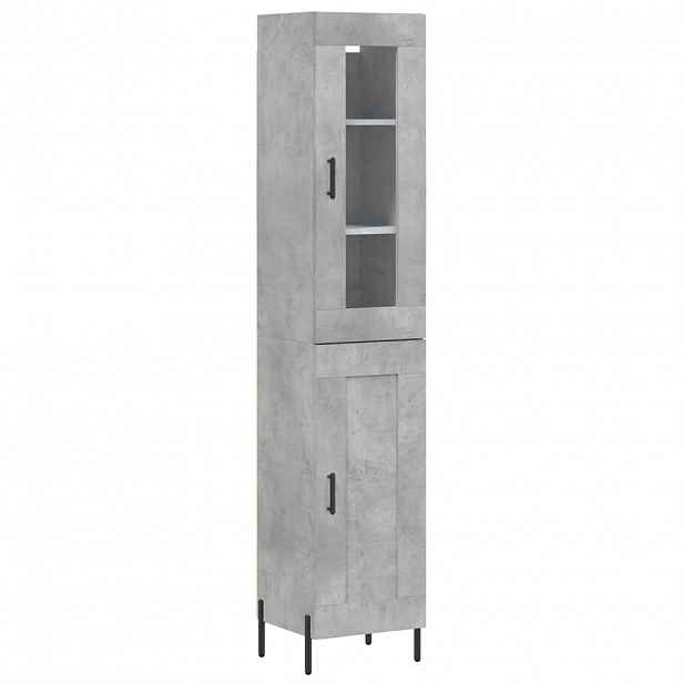 vidaXL Skříň highboard betonově šedá 34,5x34x180 cm kompozitní dřevo