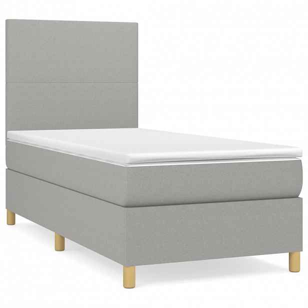 vidaXL Box spring postel s matrací světle šedá 80 x 200 cm textil