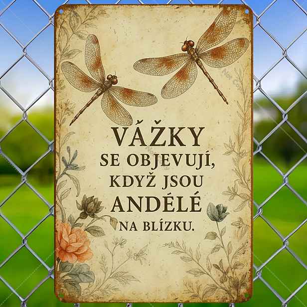 TEMU 1 Vintage česká dřevěná cedule s vážkou - Rustikální dřevěná nástěnná dekorace s květinovým designem, vtipný citát „Buď , ne motýl“ - Vhodné pro