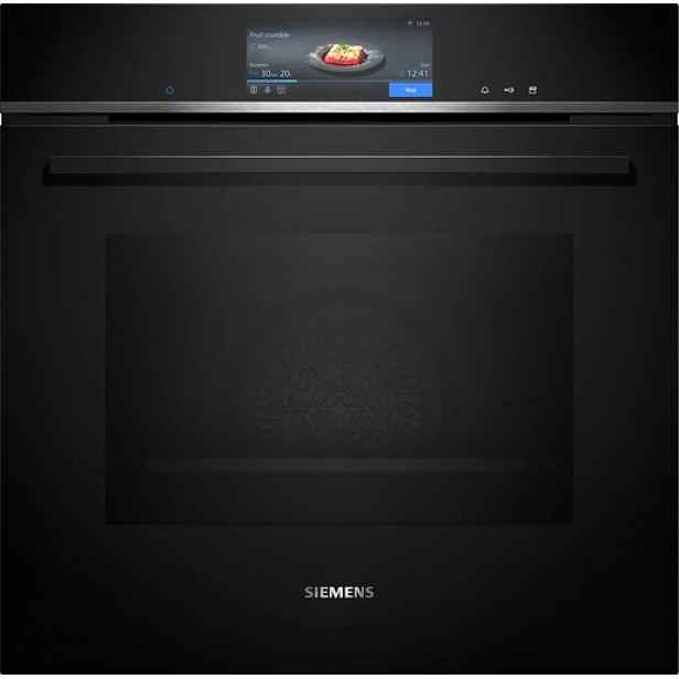 Vestavná kombinovaná parní trouba Siemens 60 x 60 cm černá HS758G3B1