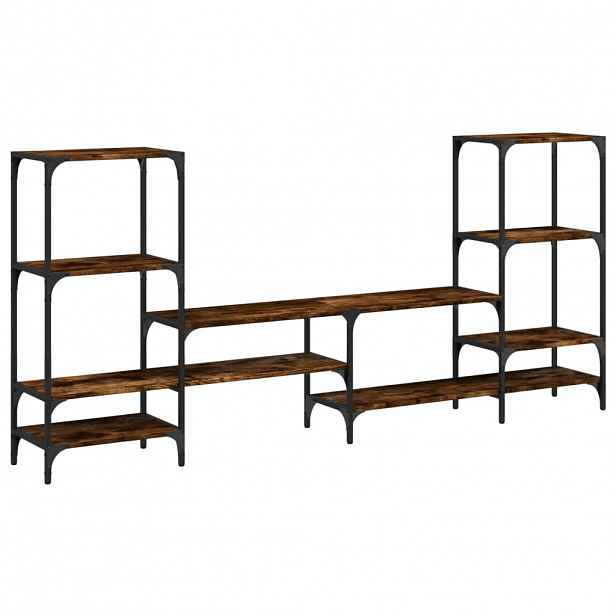 vidaXL TV skříňka kouřový dub 206,5 x 28,5 x 95 cm kompozitní dřevo