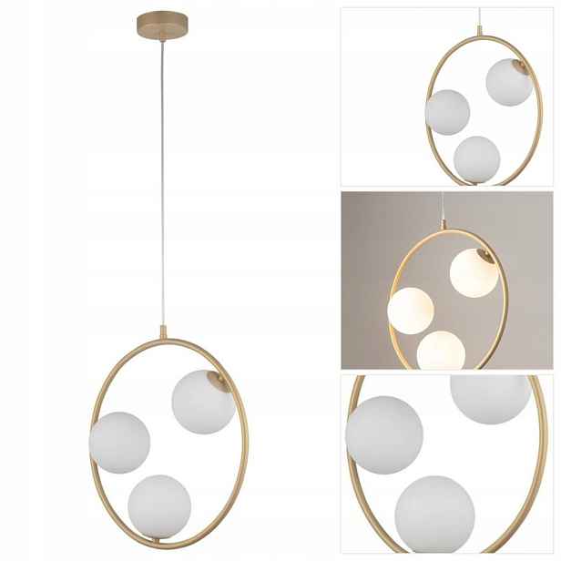 Závěsná lampa Aqua zlatá, moderní, s regulací nad krbem Sigma Lighting