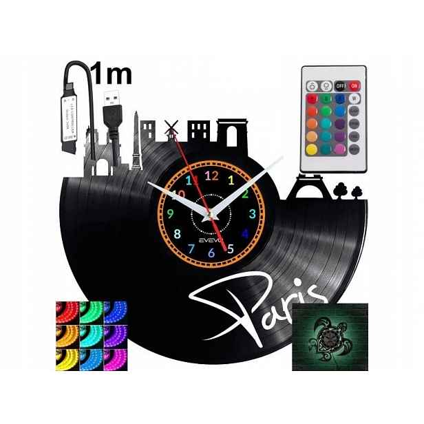 Paris Dárek Originální dekorace do domu Hodiny z vinylové desky