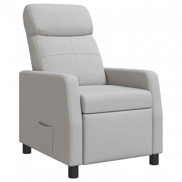 vidaXL Křeslo s funkcí ležení Oblačno šedá Textil