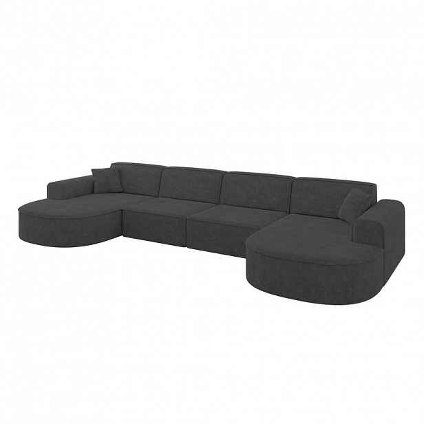 ALTDECOR SEDACÍ SOUPRAVA MARI-U2 – 388 x 171 x 79 cm, tmavě šedý velur