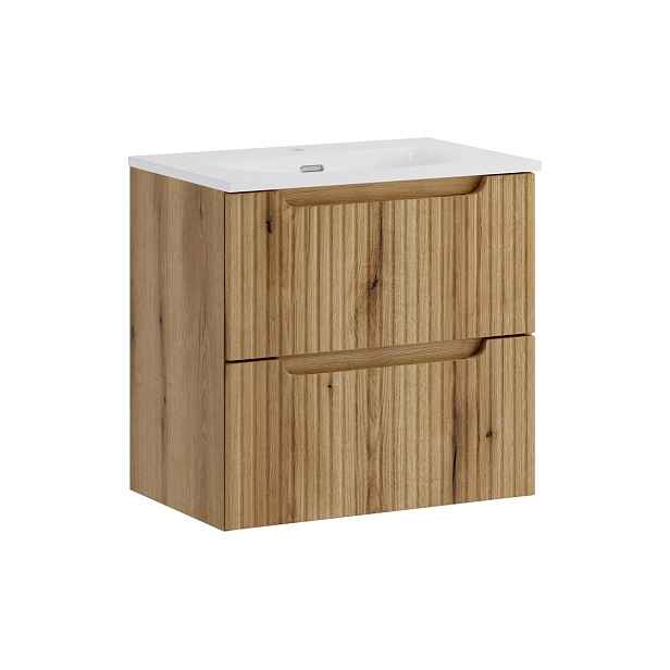 Comad Závěsná skříňka Nova Sky se zápustným umyvadlem 60 cm dub coast evoke