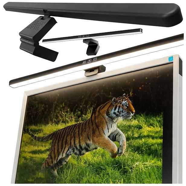 Led Lampa Na Monitor Počítač Široký Stůl Nastavitelná Dotyková 60 cm XL