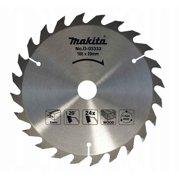 Pilový kotouč Standard T.c.t, 165 x 20 mm, 24 Z Makita