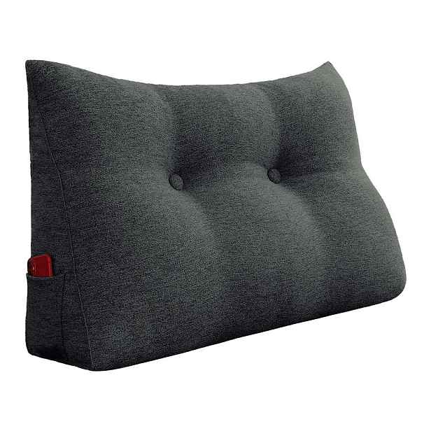 Vercart KLÍNOVÝ POLŠTÁŘ pro postel vzhled lnu Černý 80 cm