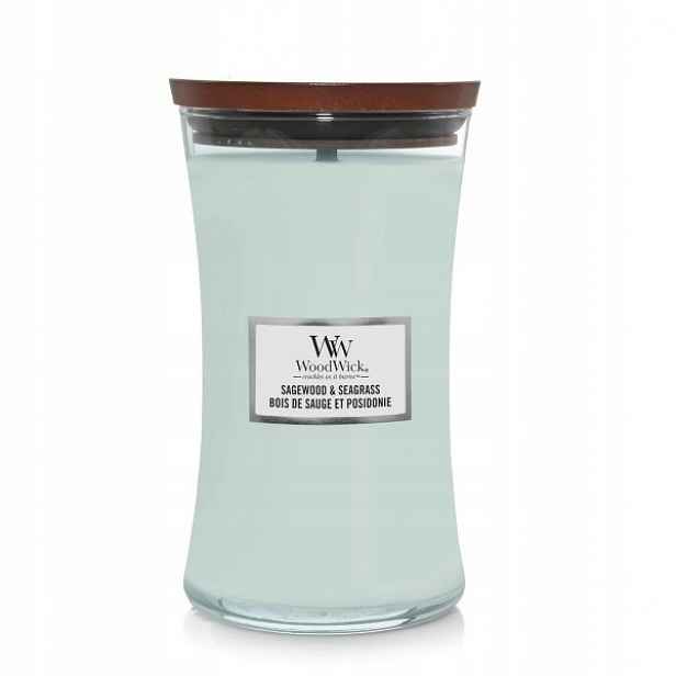 Woodwick Velká vonná svíčka Sagewood & Seagrass 609 g