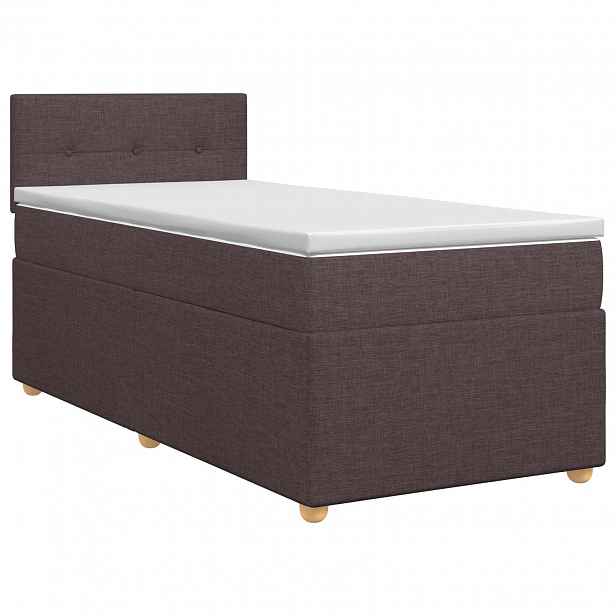 vidaXL Postel boxspring s matrací Tmavě hnědá 100 x 200 cm Textil