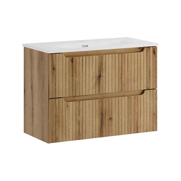 Comad Závěsná skříňka Nova Sky se zápustným umyvadlem Nova 80 cm dub coast evoke