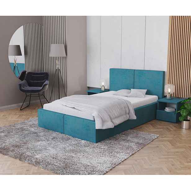 Premium Čalouněná postel 120X200 Stylový zvedací rošt 400KG