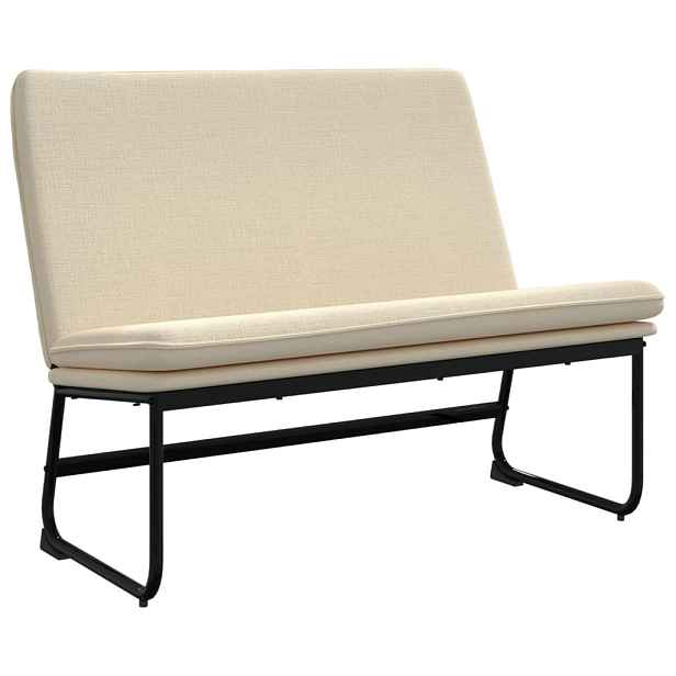 vidaXL Lavice krémová 100 x 75 x 76 cm textil